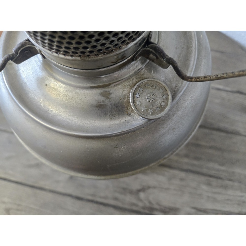Antique 1900's Nickel Plated Oil Table Lamp Base Only - Picture 11 of 12